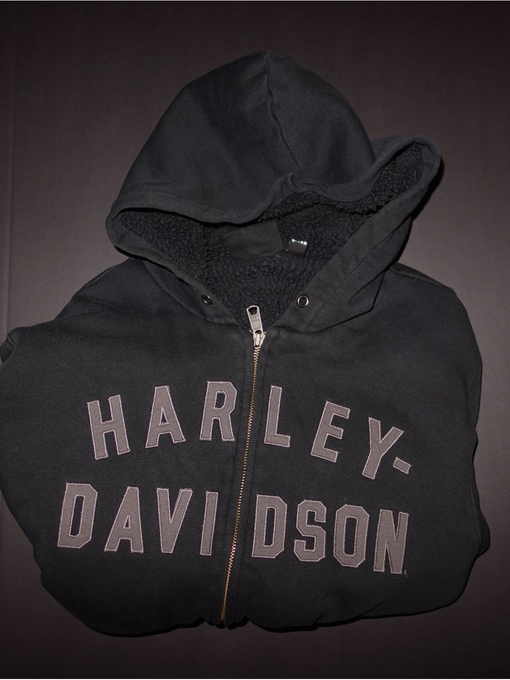 Harley-Davidson Black Kids Hooded Zip-Up Sweatshirt with Logo